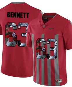 Men Ohio State Buckeyes Red Michael Bennett NCAA Football Fashion Jersey