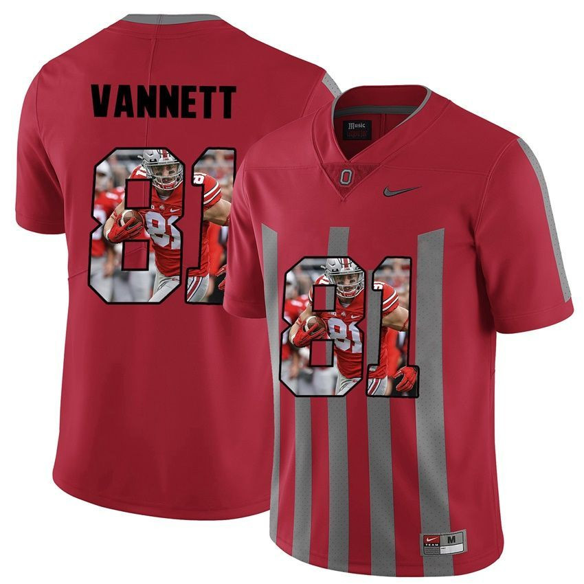 Men Ohio State Buckeyes Red Nick Vannett NCAA Football Fashion Jersey