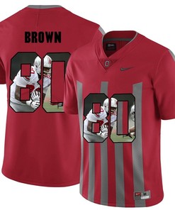 Men Ohio State Buckeyes Red Noah Brown NCAA Football Fashion Jersey