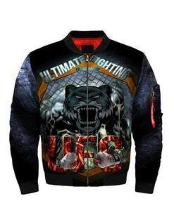 Men UFC Jackets UFC MMA Fighting Fierce Tiger Bomber Jacket Streetwear Flight Coat