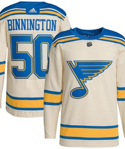 Men's Jordan Binnington Cream St. Louis Blues 2022 Winter Classic Player Jersey Jersey