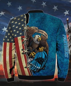 Men’s One Nation Under God Carolina Panthers Bomber Jackets