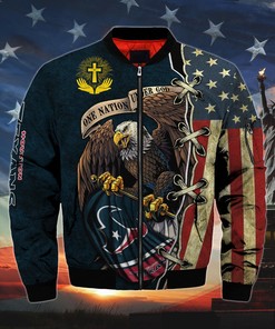 Men’s One Nation Under God Houston Texans Bomber Jackets