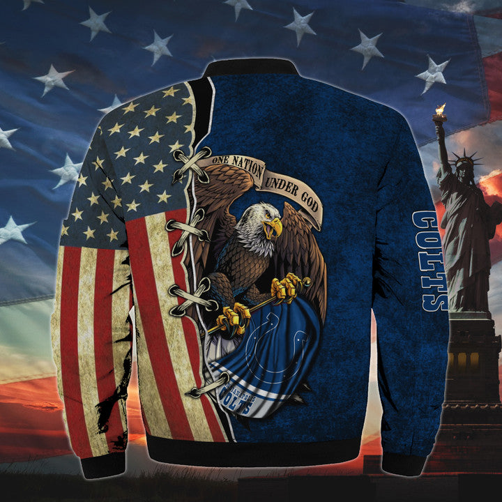 Men’s One Nation Under God Indianapolis Colts Bomber Jackets