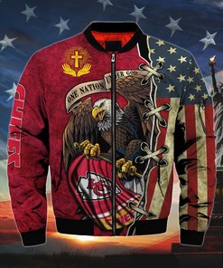 Men's One Nation Under God Kansas City Chiefs Bomber Jackets