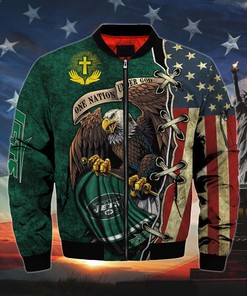 Men's One Nation Under God New York Jets Bomber Jackets