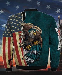 Men's One Nation Under God Philadelphia Eagles Bomber Jackets