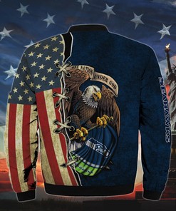 Men's One Nation Under God Seattle Seahawks Bomber Jackets