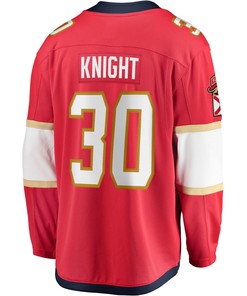 Men's Spencer Knight Red Florida Panthers 2017/18 Home Breakaway Jersey Jersey