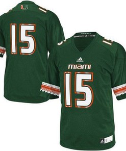 Miami Hurricanes #15 Green Football Jersey