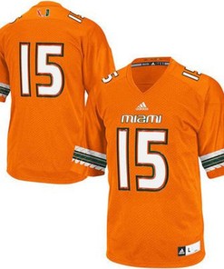 Miami Hurricanes #15 Orange Football Jersey
