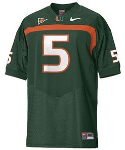 Miami Hurricanes #5 Andre Johnson Green Football Jersey