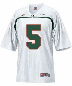 Miami Hurricanes #5 Andre Johnson White Football Jersey