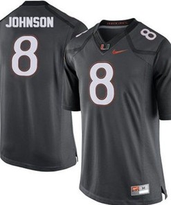 Miami Hurricanes #8 Duke Johnson Gray Football Jersey