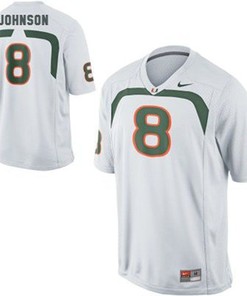 Miami Hurricanes #8 Duke Johnson White Football Jersey