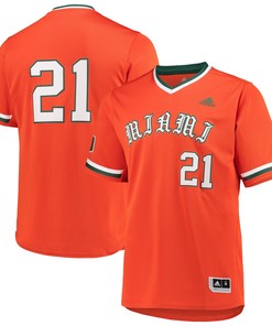 Miami Hurricanes Adidas Primegreen Baseball Jersey - Orange Ncaa
