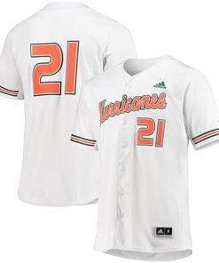 Miami Hurricanes Adidas Replica Baseball Jersey - White Ncaa