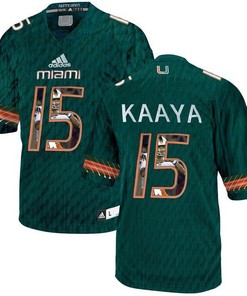 Miami Hurricanes Brad Kaaya Green Printing Player Portrait Football Jersey