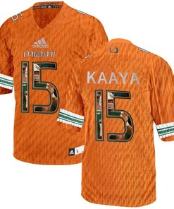 Miami Hurricanes Brad Kaaya Orange Printing Player Portrait Football Jersey