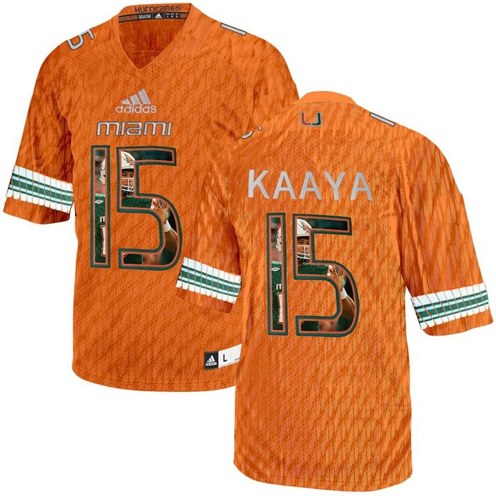 Miami Hurricanes Brad Kaaya Orange Printing Player Portrait Football Jersey