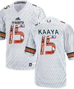 Miami Hurricanes Brad Kaaya White Printing Player Portrait Football Jersey