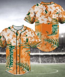 Miami Hurricanes NCAA Baseball Jersey Shirt Flower