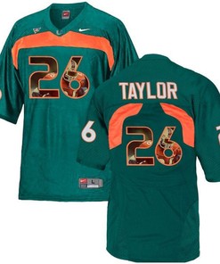 Miami Hurricanes Sean Taylor Green Printing Player Portrait Football Jersey