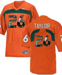 Miami Hurricanes Sean Taylor Orange Printing Player Portrait Football Jersey