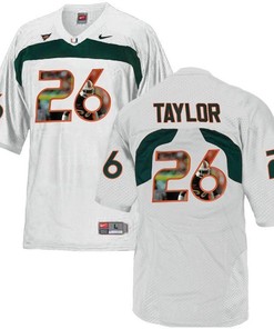 Miami Hurricanes Sean Taylor White Printing Player Portrait Football Jersey