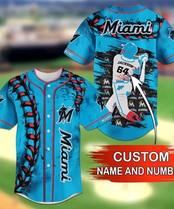 Miami Marlins MLB Personalized Name Number Baseball Jersey Shirt