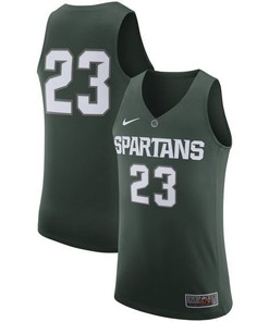 Michigan State Spartans #23 Green Basketball Jersey