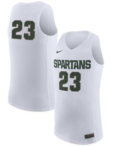 Michigan State Spartans #23 White Basketball Jersey