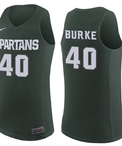 Michigan State Spartans Green Braden Burke College Basketball Jersey