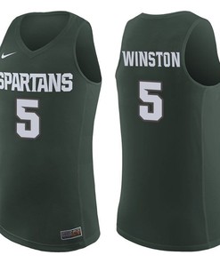Michigan State Spartans Green Cassius Winston College Basketball Jersey