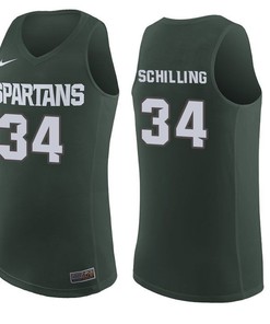 Michigan State Spartans Green Gavin Schilling College Basketball Jersey