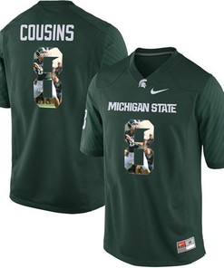 Michigan State Spartans Kirk Cousins Green Printing Player Portrait Football Jersey