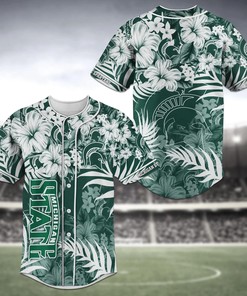 Michigan State Spartans NCAA Baseball Jersey Shirt Flower