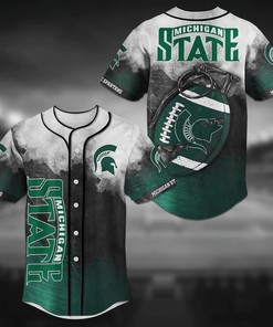 Michigan State Spartans NCAA Baseball Jersey Shirt Grenade
