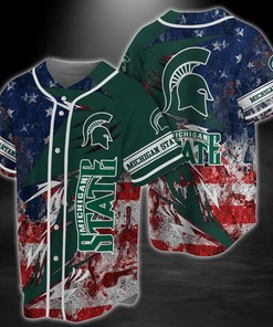 Michigan State Spartans NCAA Baseball Jersey Shirt US fFag