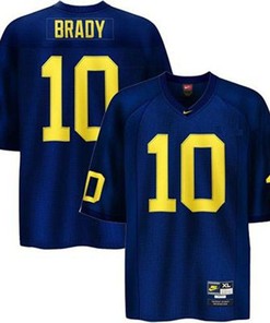Michigan Wolverines #10 Tom Brady Blue Football Jersey