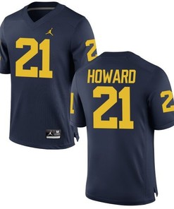 Michigan Wolverines #21 desmond Howard Navy Football Jersey