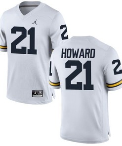 Michigan Wolverines #21 desmond Howard White Football Jersey