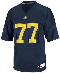 Michigan Wolverines #77 Taylor Lewan Blue Football Jersey