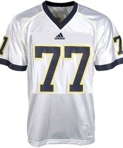 Michigan Wolverines #77 Taylor Lewan White Football Jersey