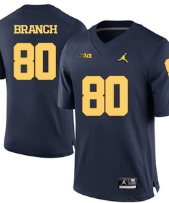 Michigan Wolverines Navy Blue Alan Branch Football Jersey