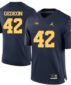 Michigan Wolverines Navy Blue Ben Gedeon Football Jersey