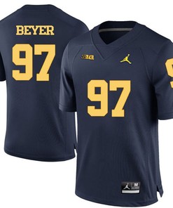 Michigan Wolverines Navy Blue Brennen Beyer Football Jersey