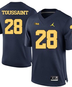 Michigan Wolverines Navy Blue Fitzgerald Toussaint Football Jersey