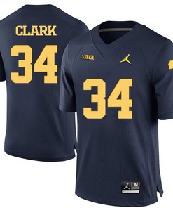 Michigan Wolverines Navy Blue Jeremy Clark Football Jersey