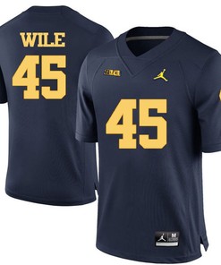 Michigan Wolverines Navy Blue Matt Wile Football Jersey